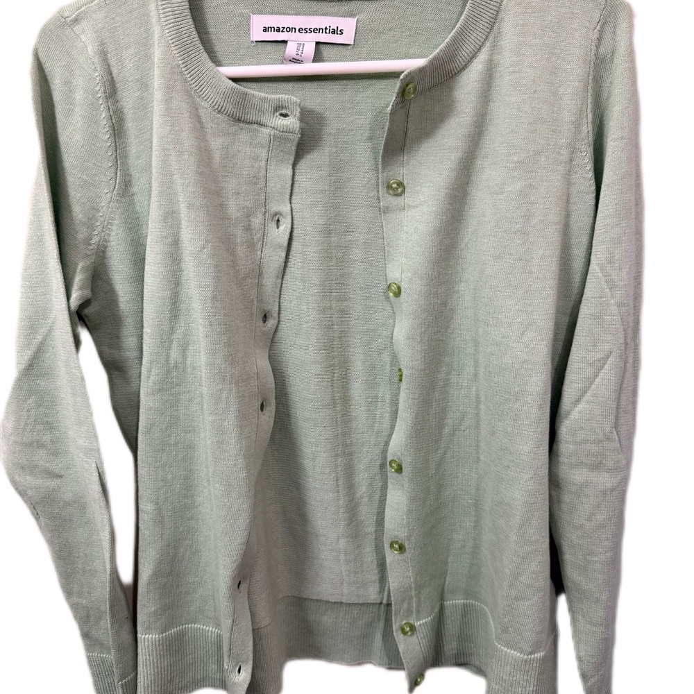 Amazon Essentials Light Green Cardigan